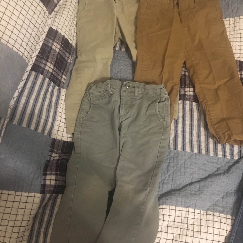 LOT! 3T pants. Khaki, brown & grey